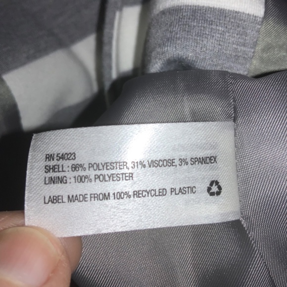 The Academy Blazer heather gray stripe Sz 2 decorative buttons double button - Picture 6 of 6